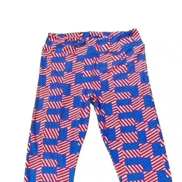 Lularoe TC (10-16) American flags leggings! The perfect Summer print. NWOT - Picture 3 of 5